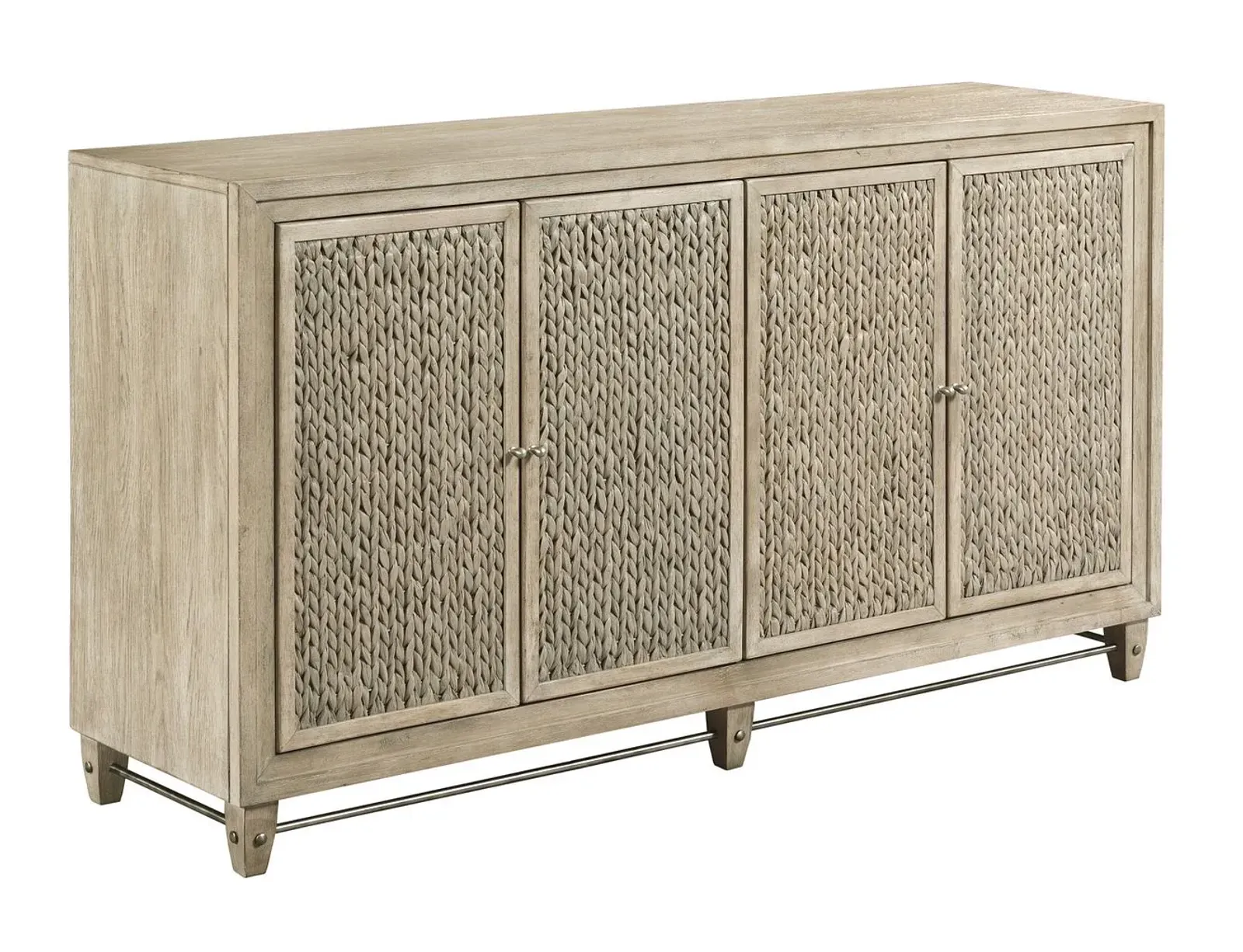 Relaxed Vintage Sterling Buffet With Woven Seagrass Detail