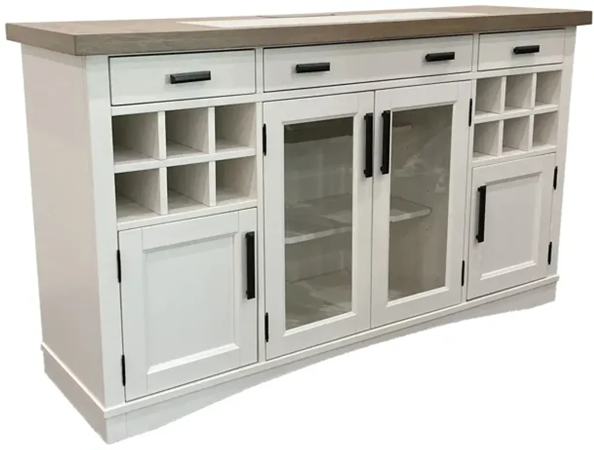 Americana Modern Dining 66 In. X 19 In. Buffet Server with Quartz Insert