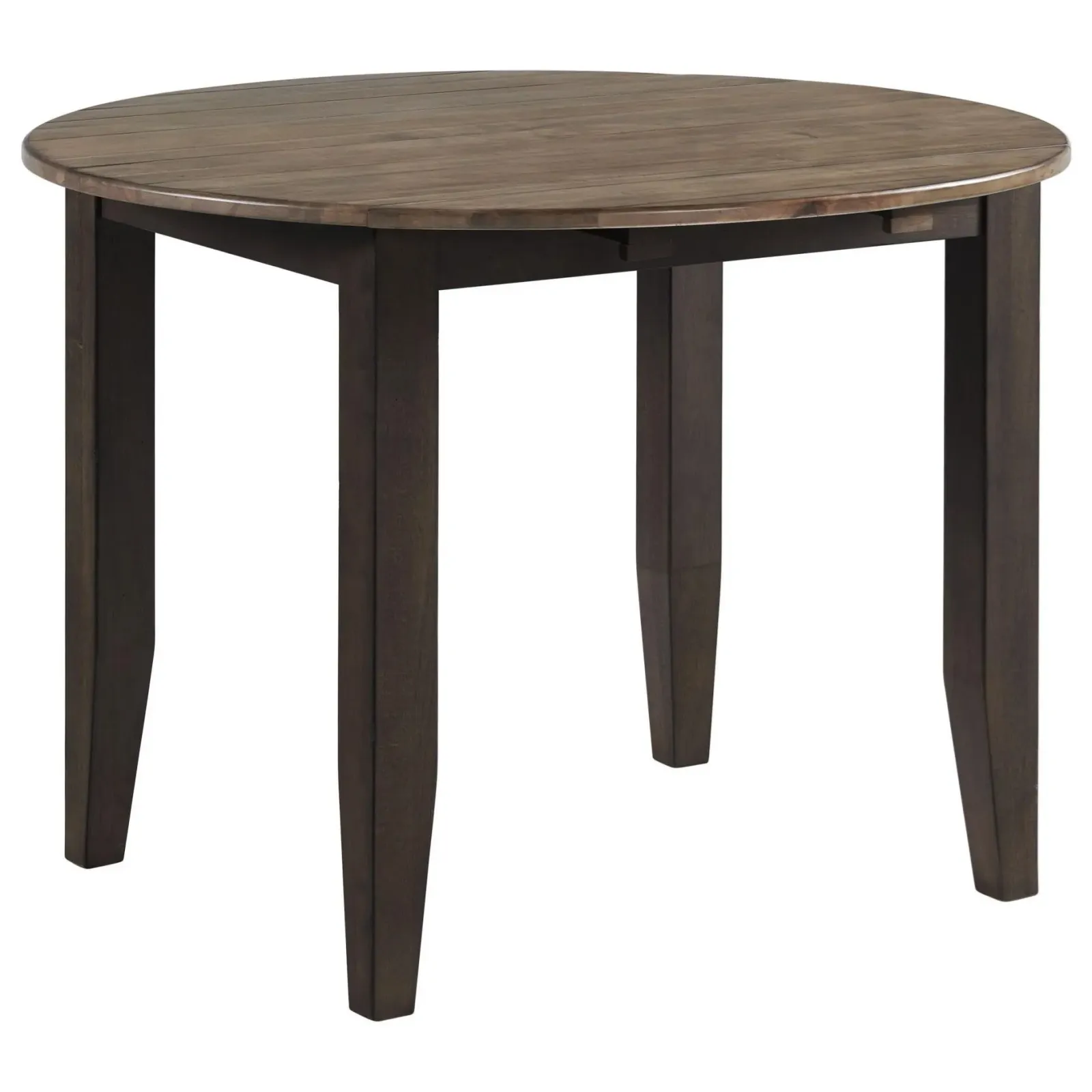 Transitional Round Dining Table With 2 Drop Leaves