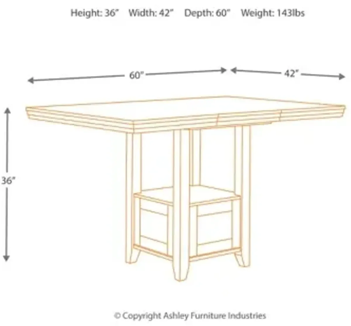 Ralene Counter Height Dining Extension Table