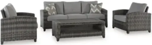 Oasis Court Outdoor Sofa/Chairs/Table Set (Set of 4)