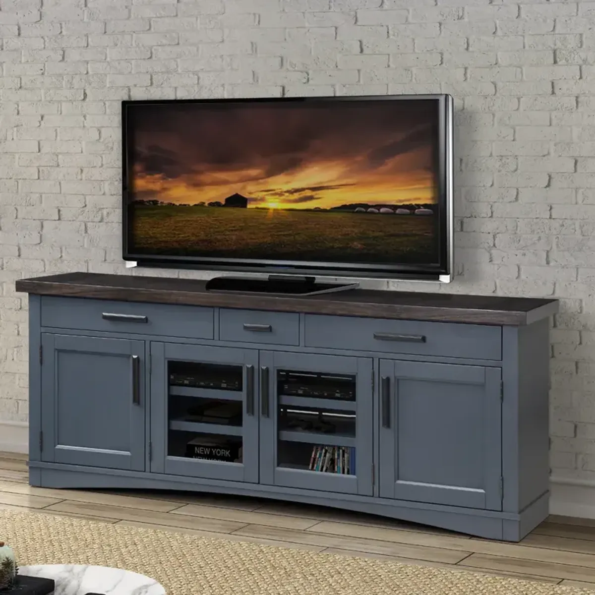 Americana Modern Denim 76 In. TV Console