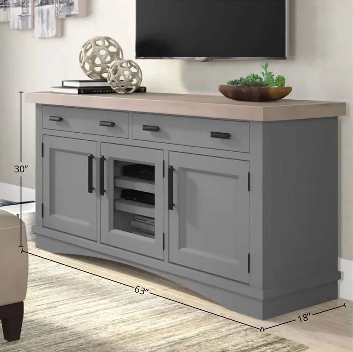 Americana Modern Dove 63 In. TV Console