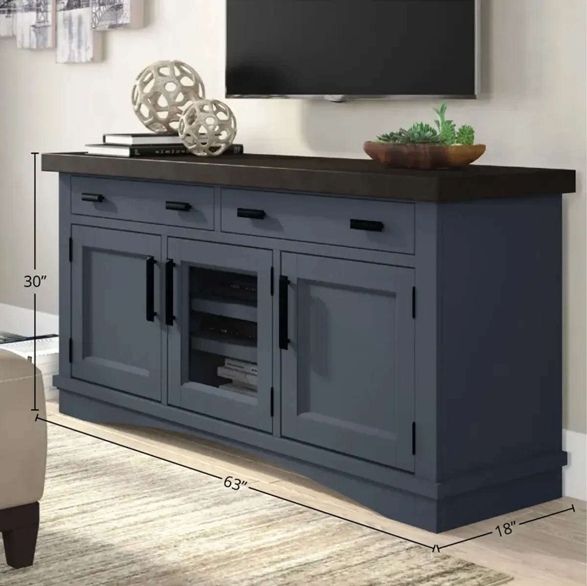 Americana Modern Denim 63 In. TV Console