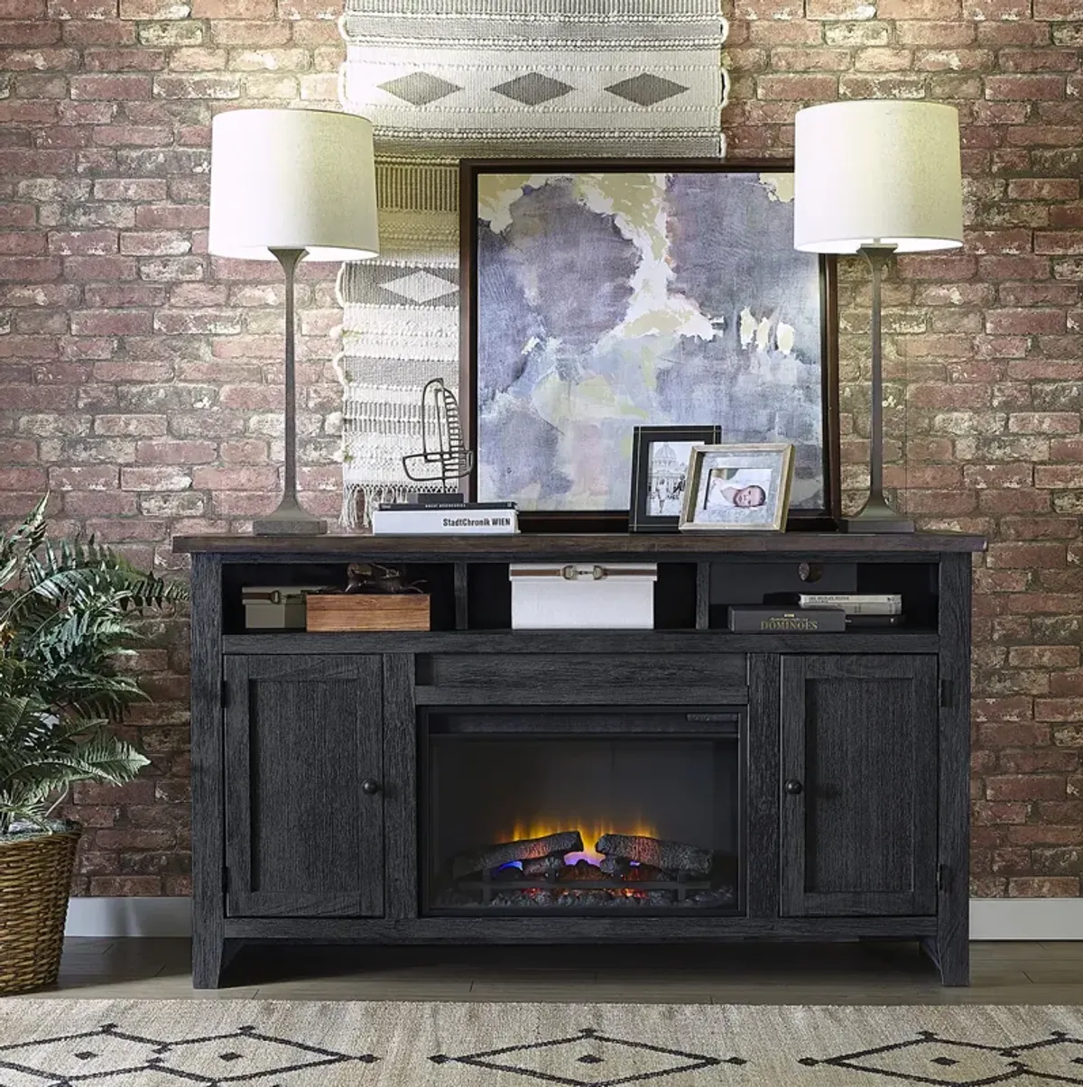 65" Fireplace Console w/ 2 Doors