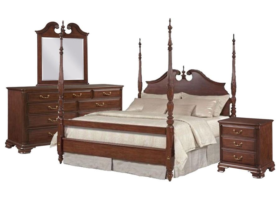 Queen Bed, Dresser, Mirror, And Nightstand