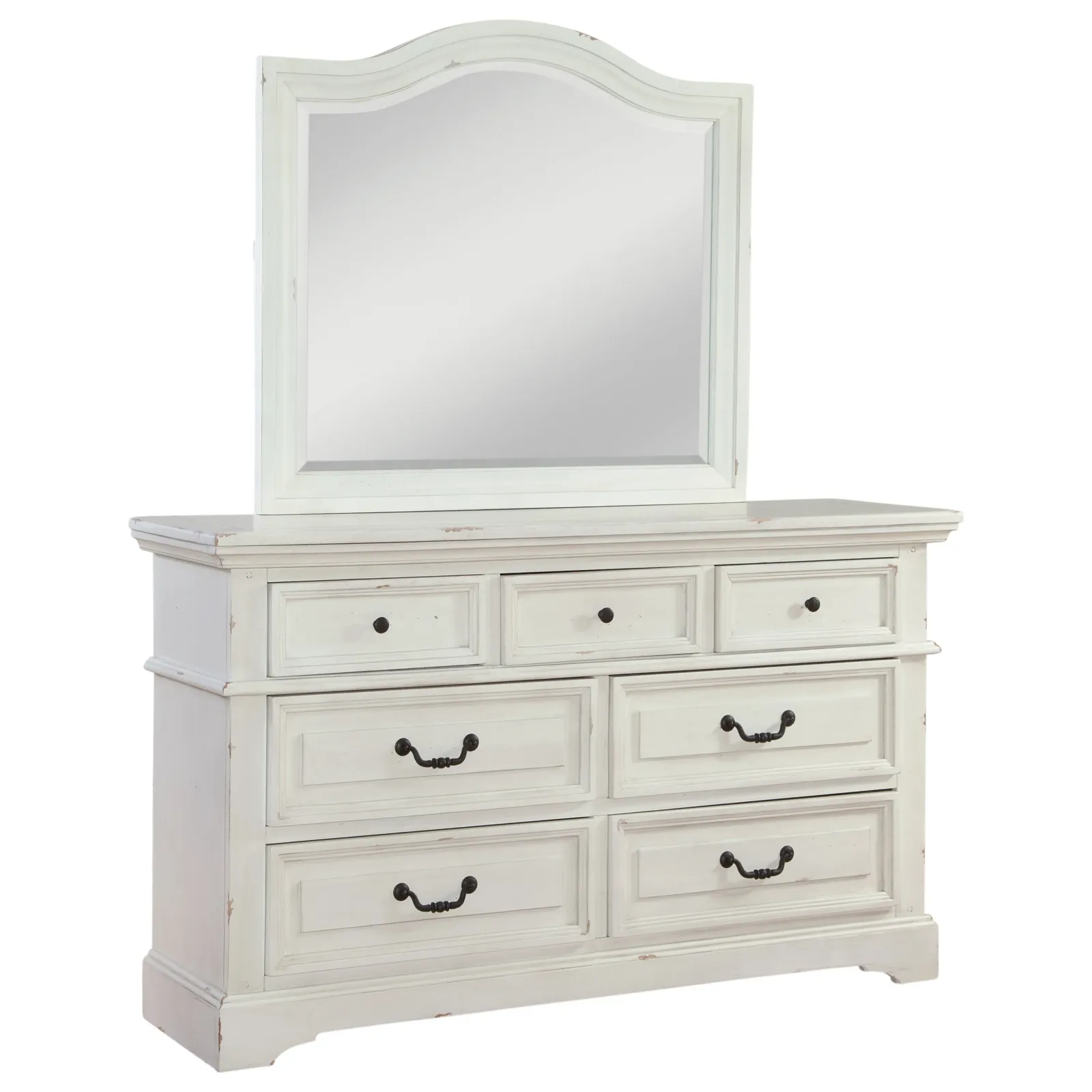 Traditional 7-Drawer Dresser And Mirror Set