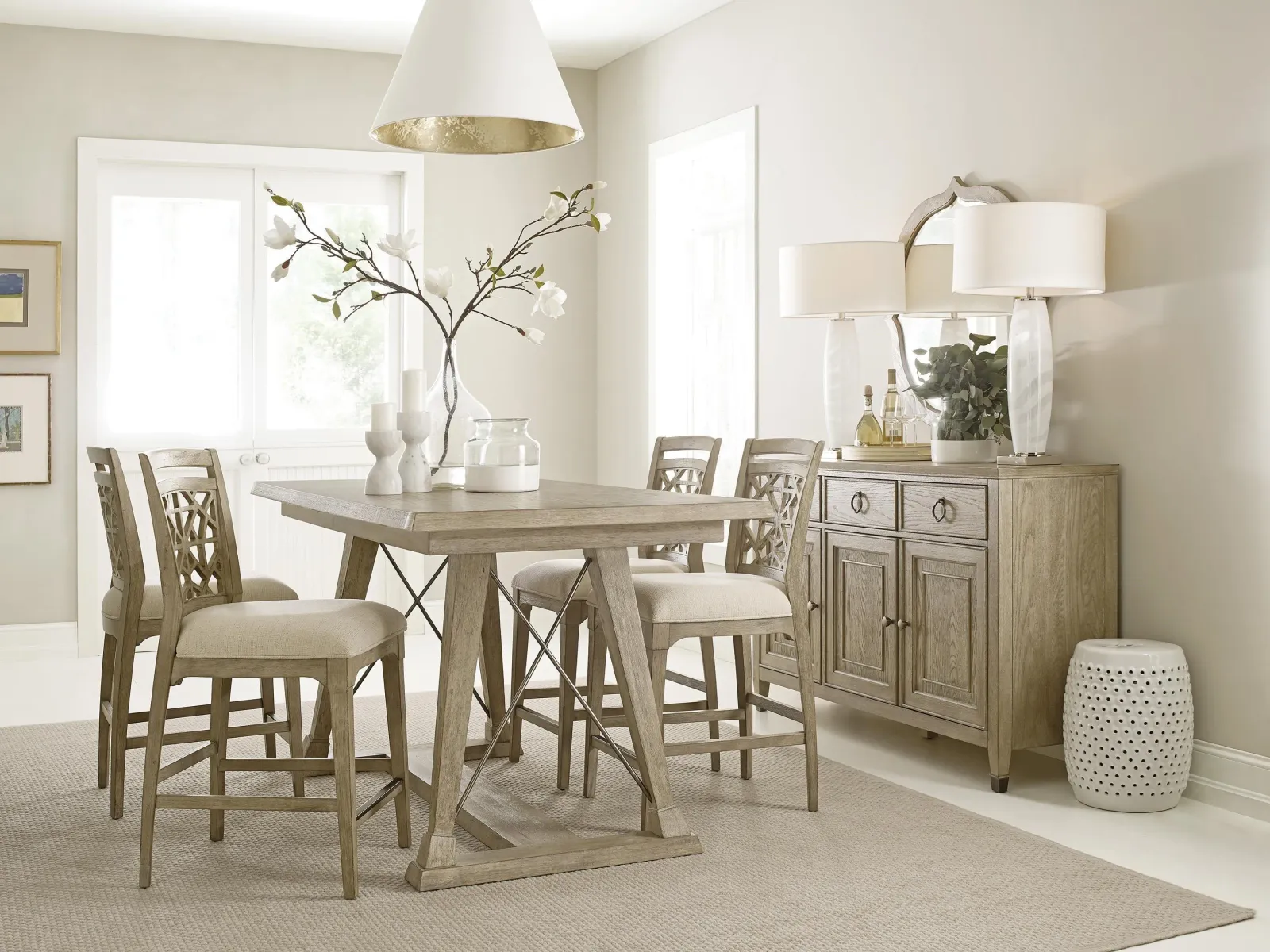 Table And Six Essex Counter Stools