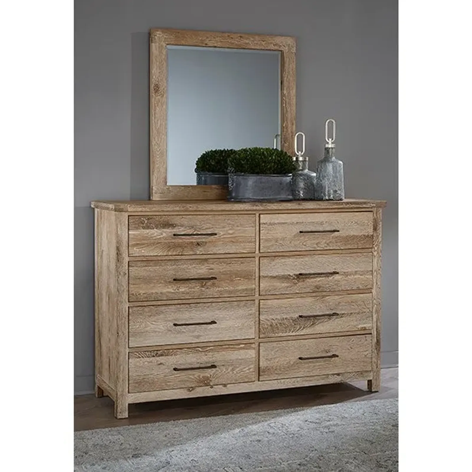 Rustic Dresser And Mirror Set