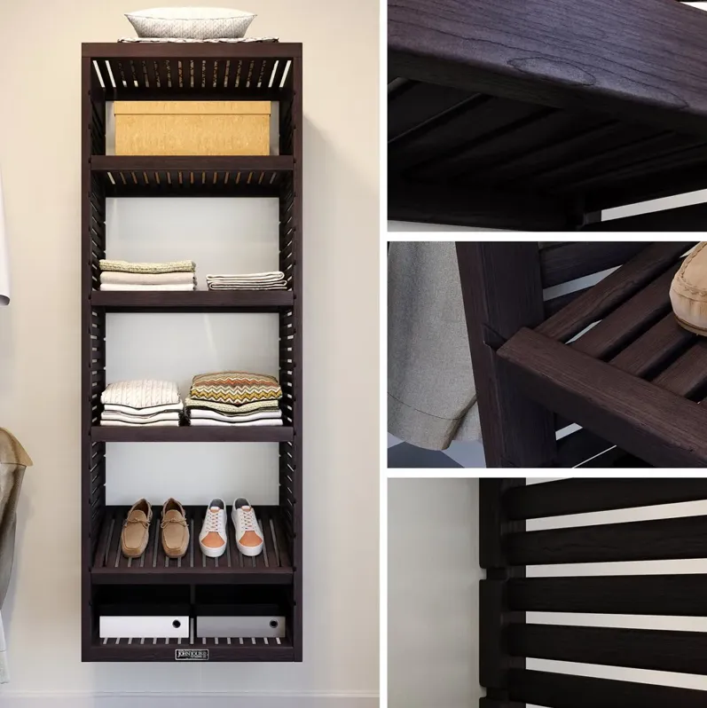 Solid Wood Closet Tower with Adjustable Shelves