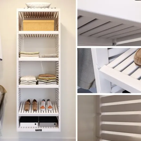 Solid Wood Closet Tower with Adjustable Shelves
