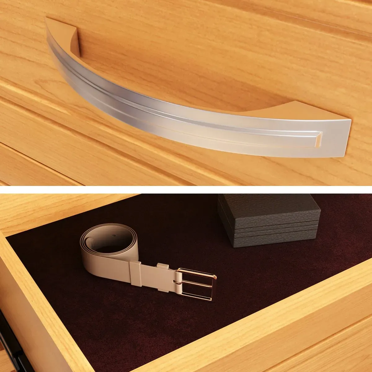 Solid Wood Closet Organizer with 6 Drawers Modern