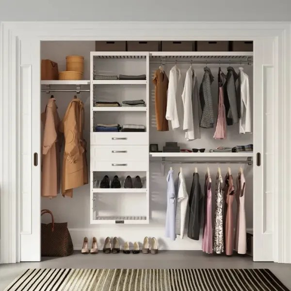 Solid Wood Closet Organizer with 3 Drawers Shaker