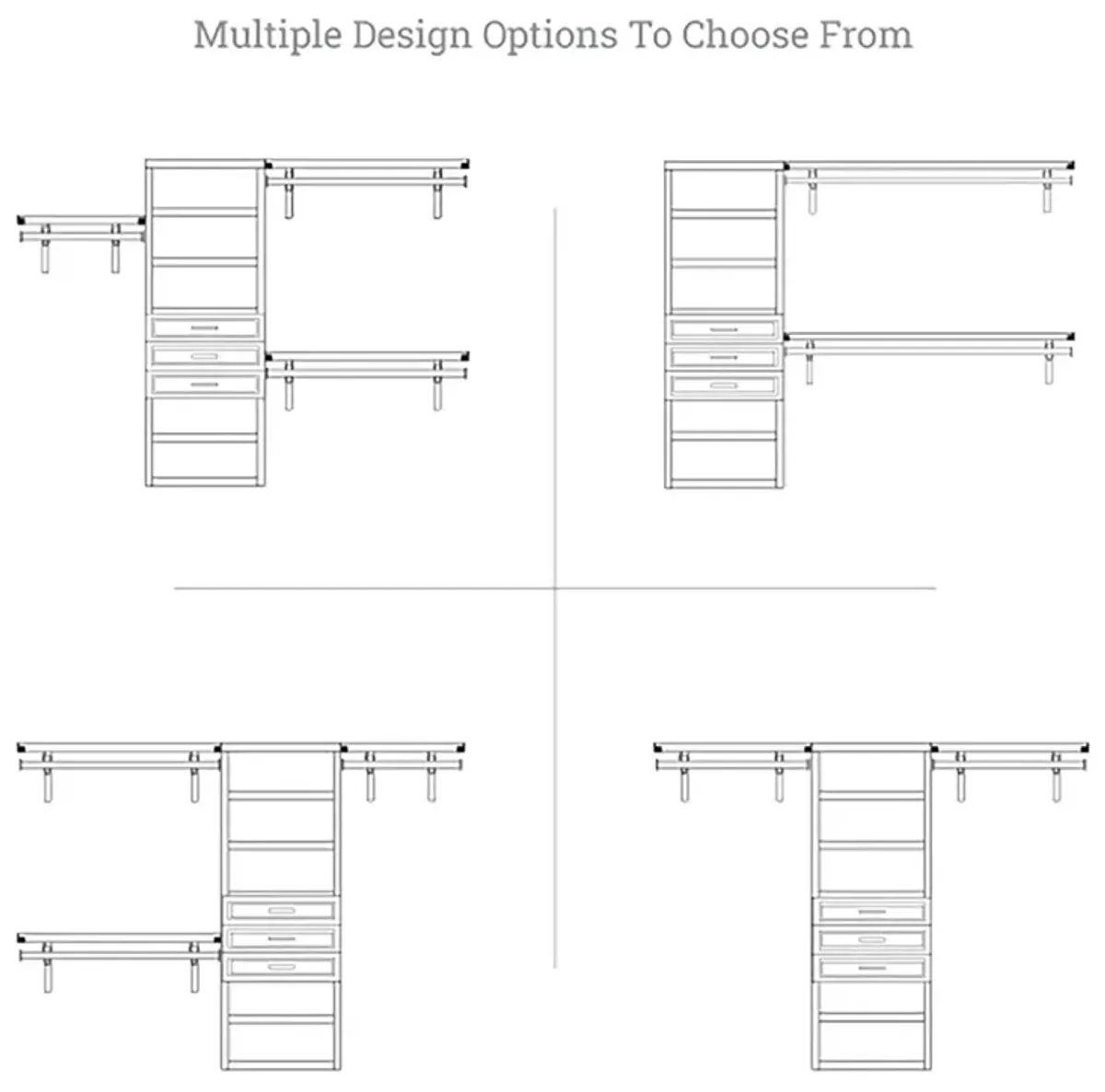 Solid Wood Closet Organizer with 3 Drawers Modern
