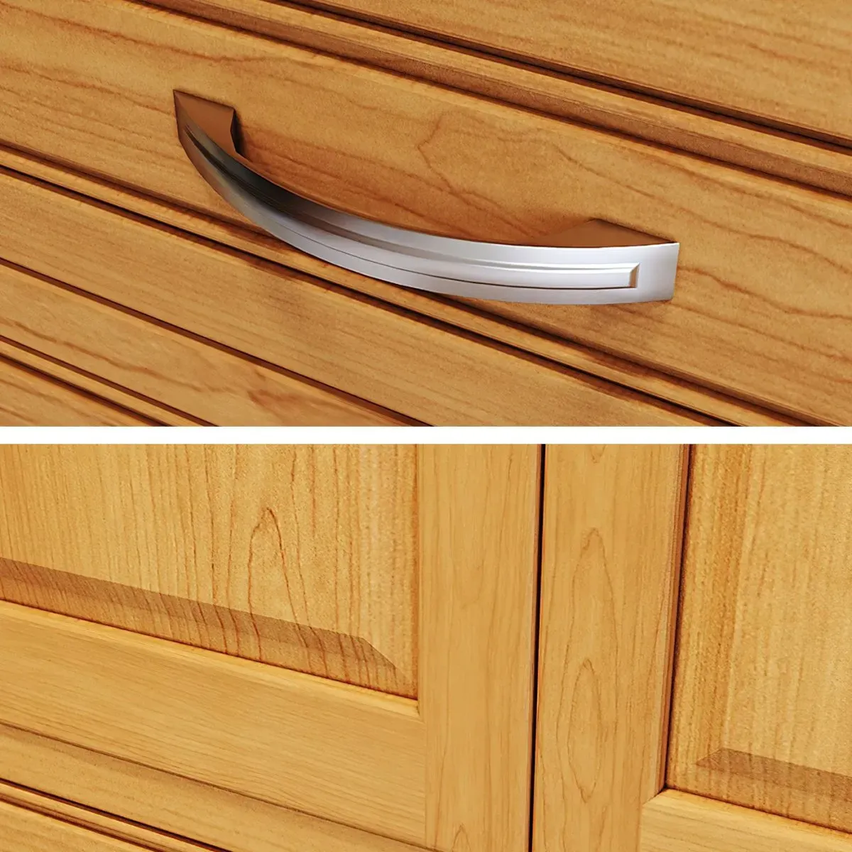 Solid Wood Closet Organizer with 3 Drawers and Doors Modern