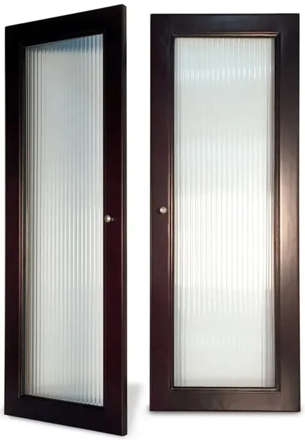Solid Wood Tower Doors - With Glass Panels - Espresso - Factory Second