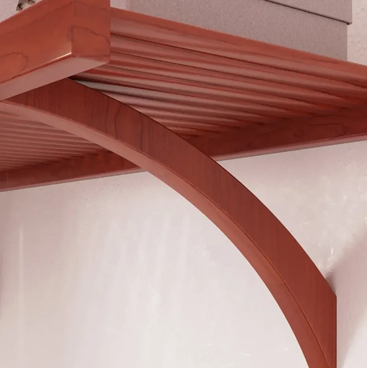 6 ft. Solid Wood Shelving Kit - 12in. Red Mahogany - Factory Second