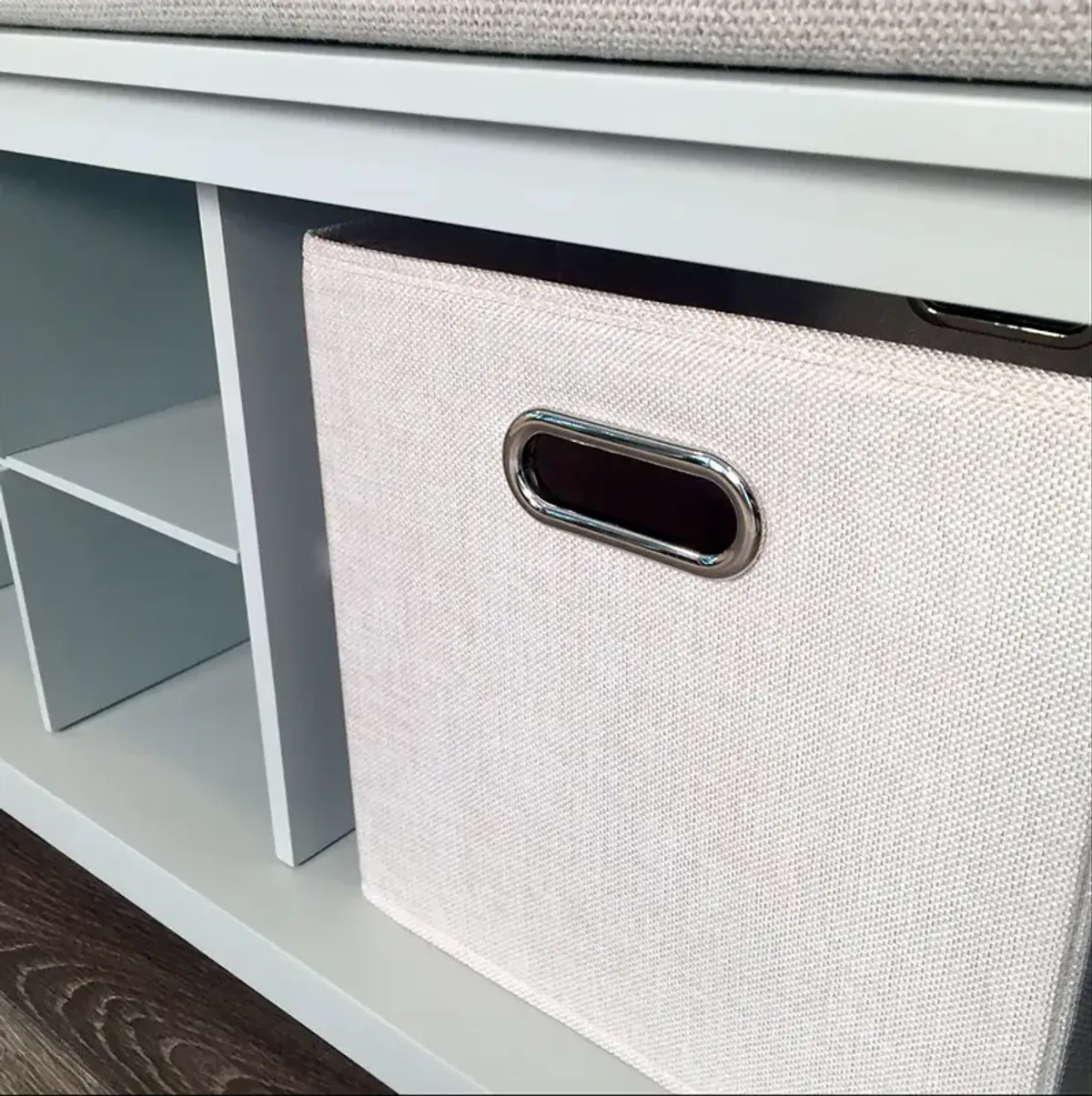 Solid Wood Entryway Bench with 1 Bin and 2 Shoe Divider - Closeout