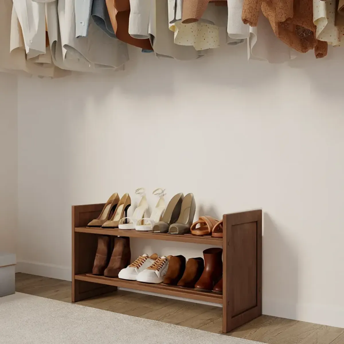 Solid Wood Shoe Storage Rack