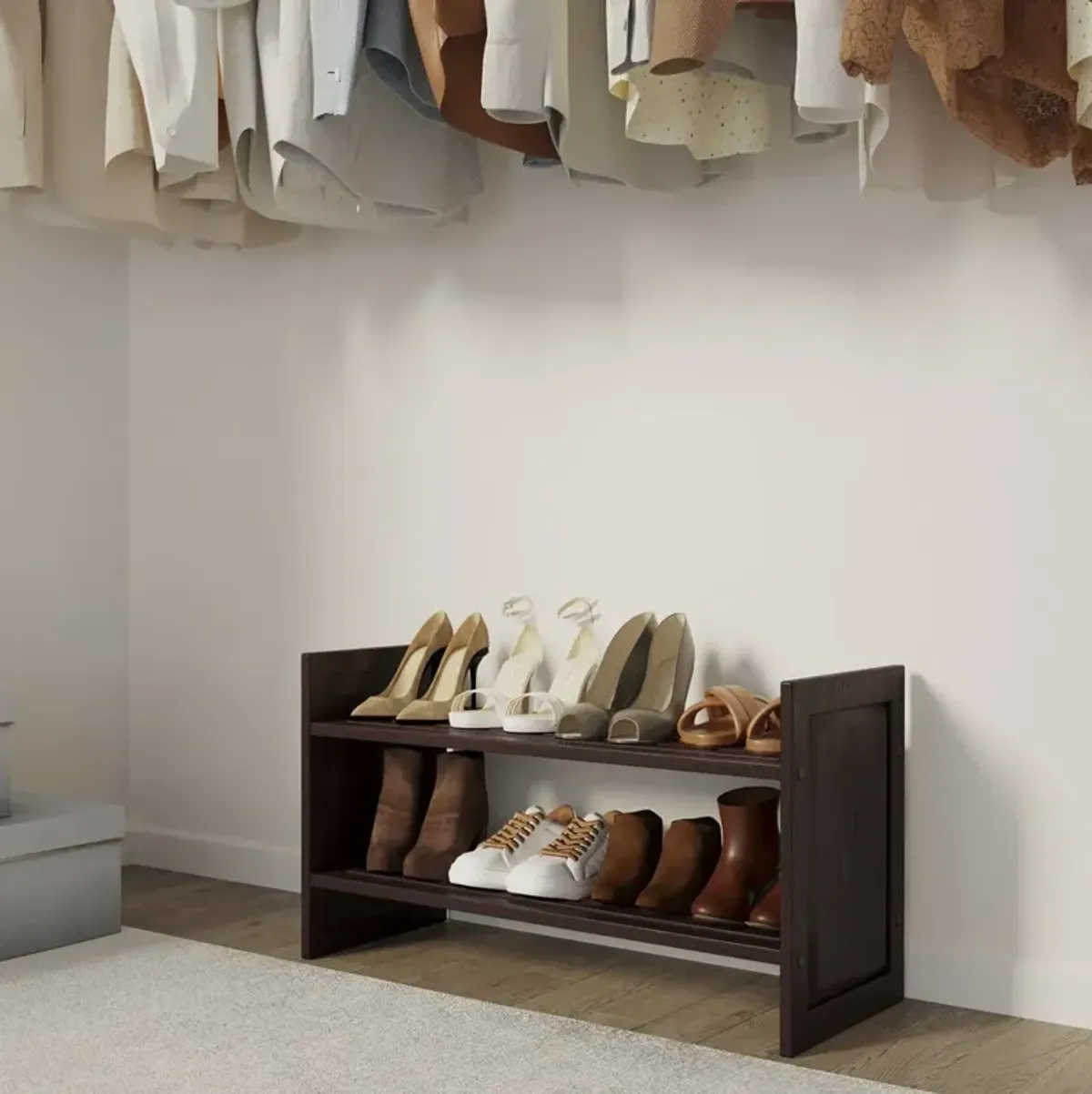Solid Wood Shoe Storage Rack
