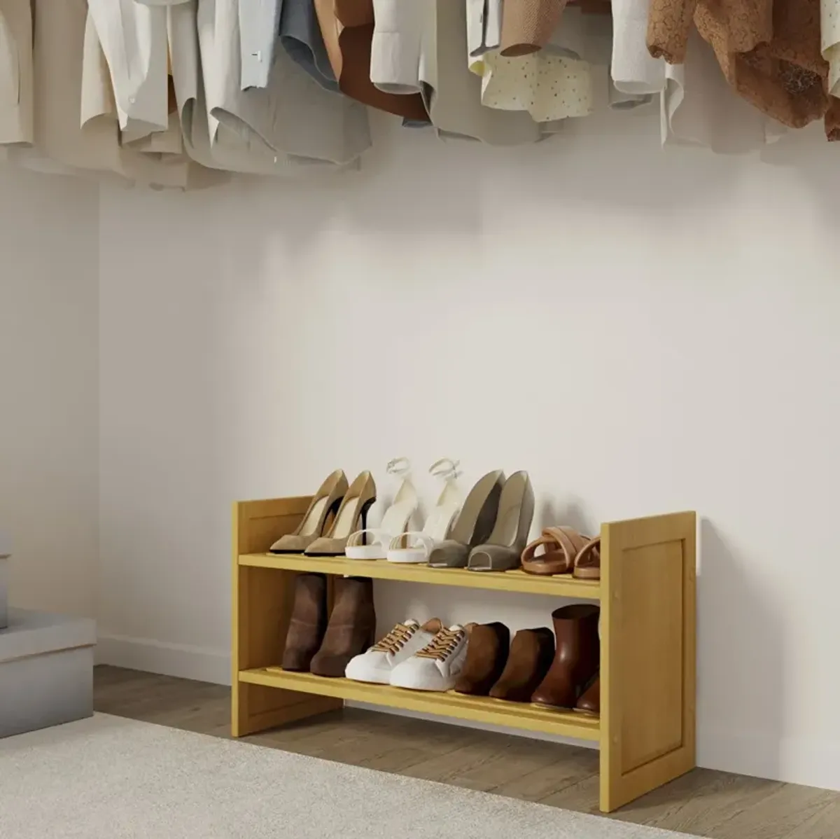 Solid Wood Shoe Storage Rack