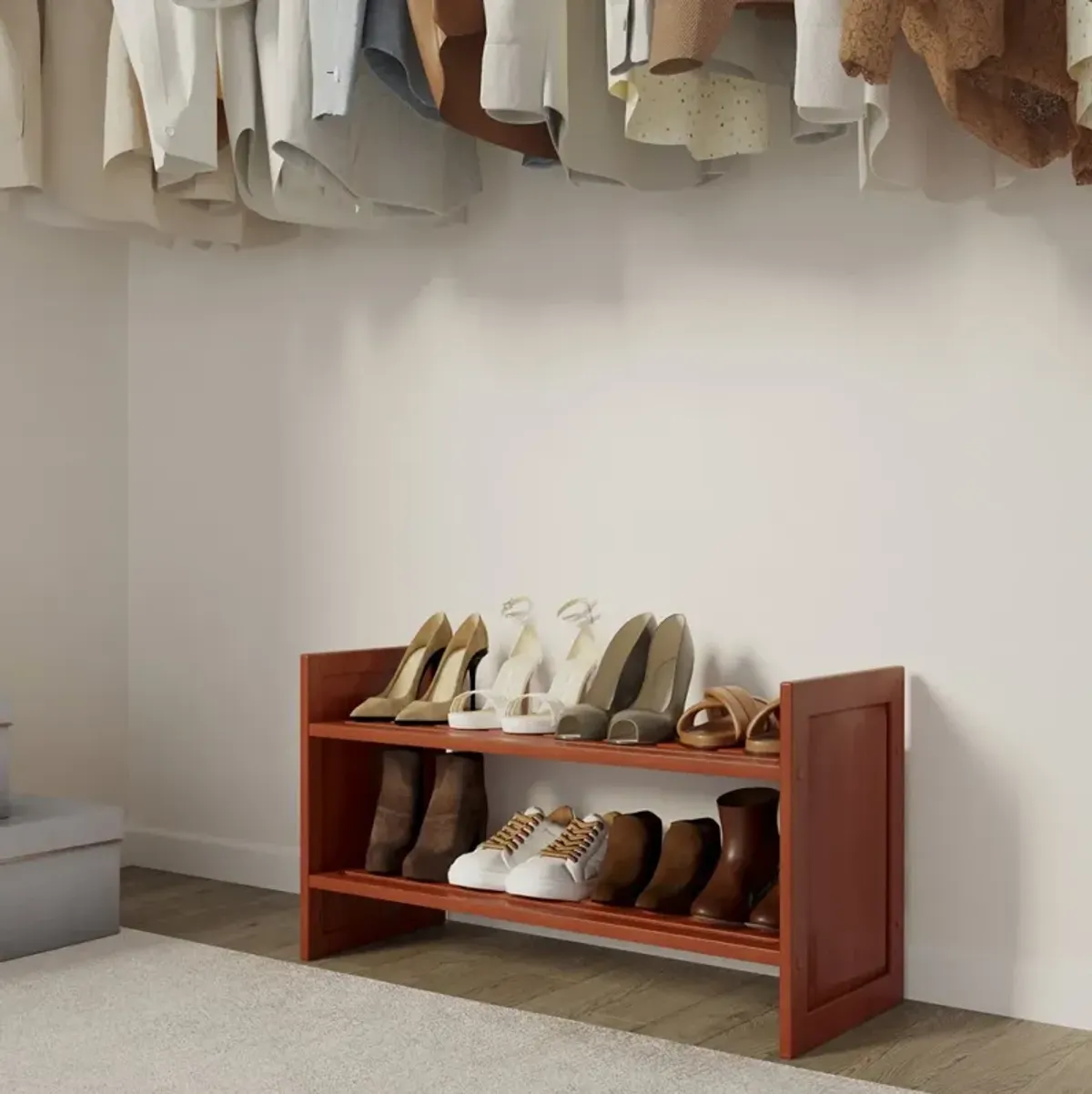 Solid Wood Shoe Storage Rack