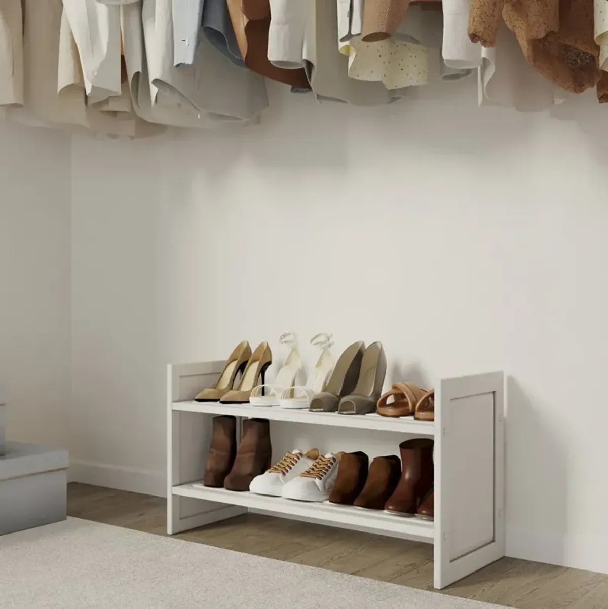Solid Wood Shoe Storage Rack