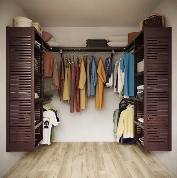 9ft x 6ft Solid Wood U Shaped Walk-in Closet Organizer