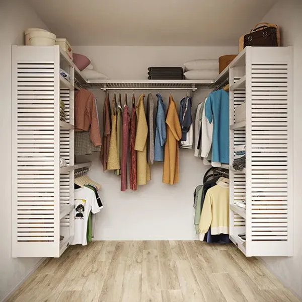 9ft x 6ft Solid Wood U Shaped Walk-in Closet Organizer