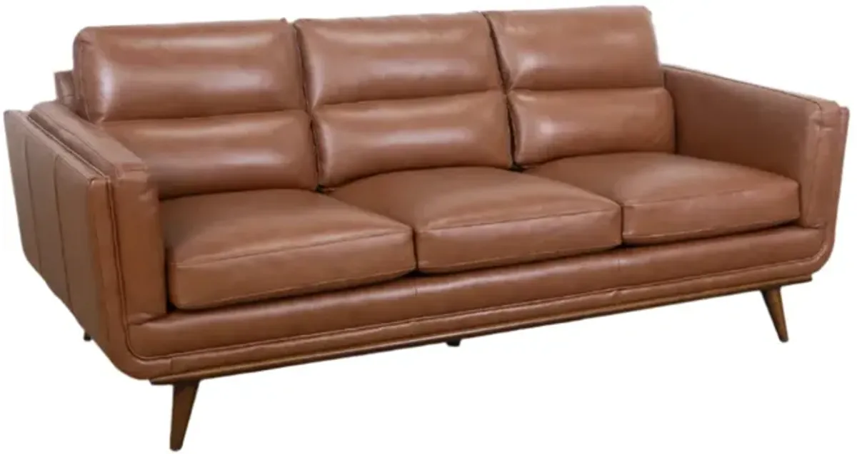 Emmitt Saddle Leather Sofa 83"