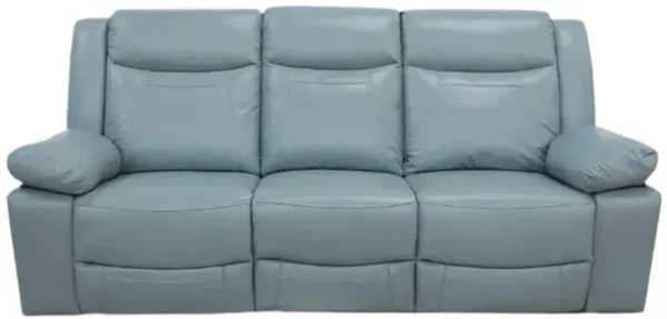 Dallas Teal Leather Reclining Sofa