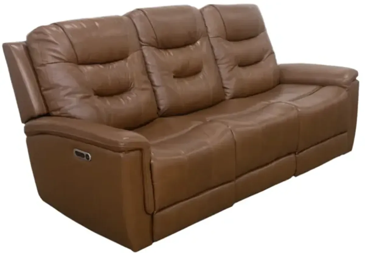 Abbott Camel Leather Power Sofa with Power Headrest