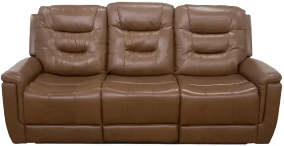Abbott Camel Leather Power Sofa with Power Headrest