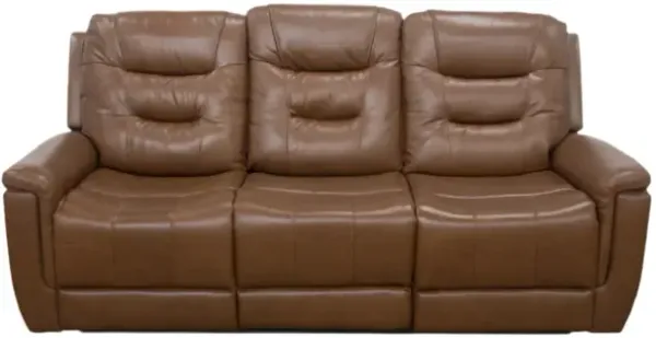 Abbott Camel Leather Power Sofa with Power Headrest