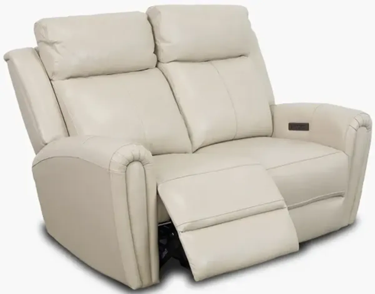 Jonathan Cream Leather Reclining Loveseat