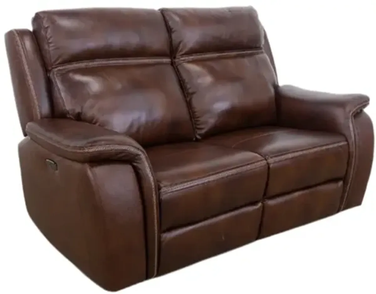 Tulare Leather Dual Power Reclining Loveseat