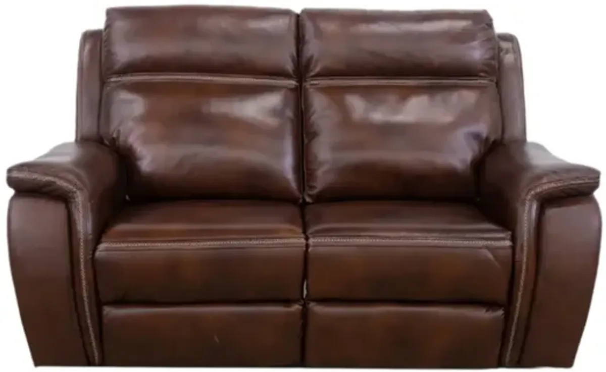 Tulare Leather Dual Power Reclining Loveseat
