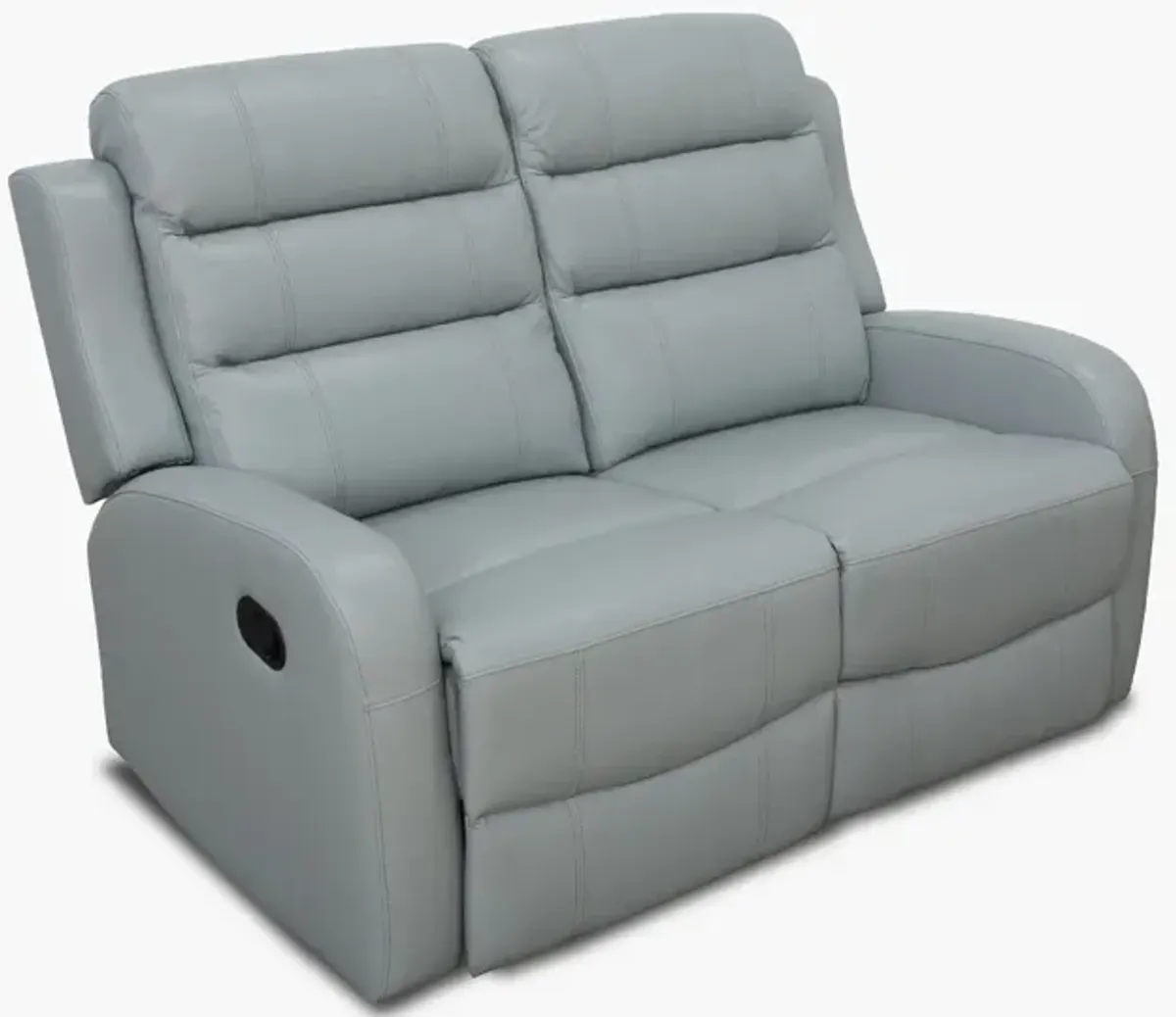 Leo Seafoam Leather Manual Reclining Loveseat