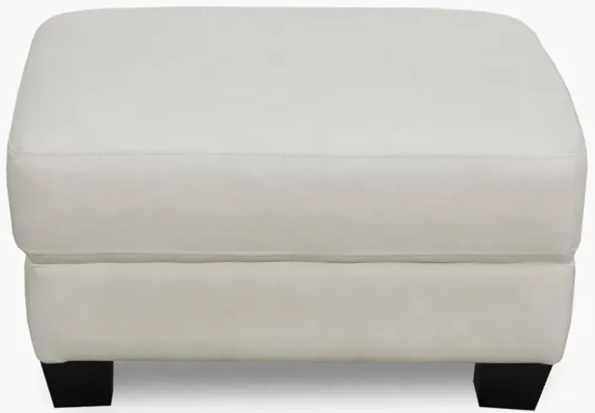 Stetson Ivory Leather Ottoman