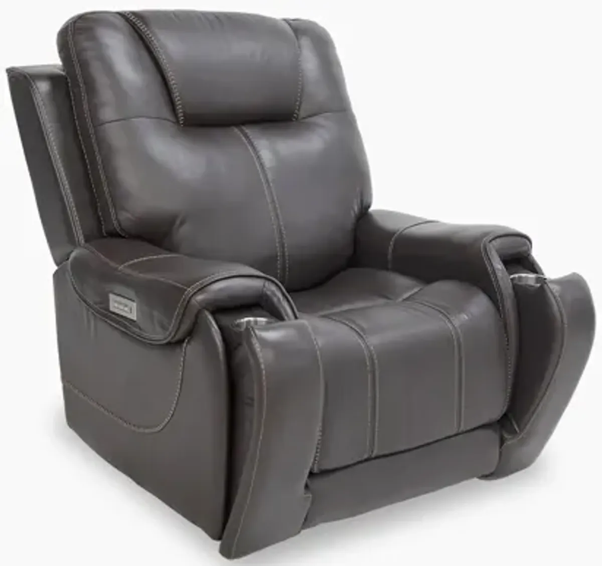 Brentwood Smoke Leather Triple Power Recliner