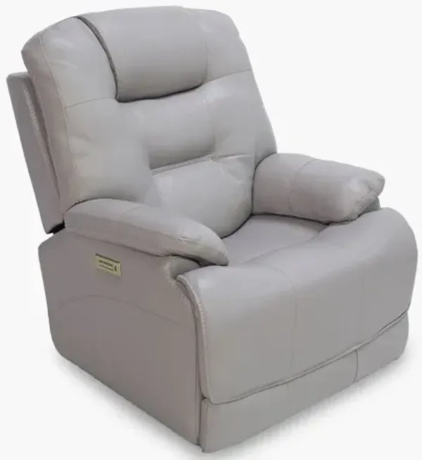 Zane Dove Leather Triple Power Recliner