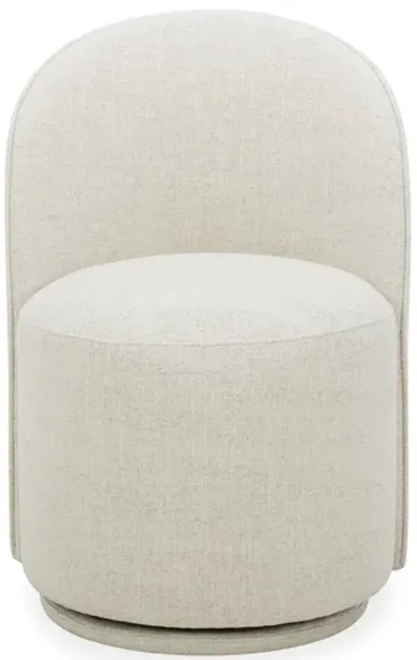 Milo Wheat Upholstered Rounded Back Swivel Chair