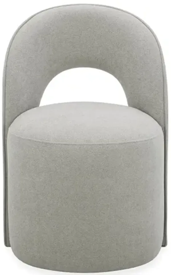 Mii Dove Upholstered Open Back Swivel Chair