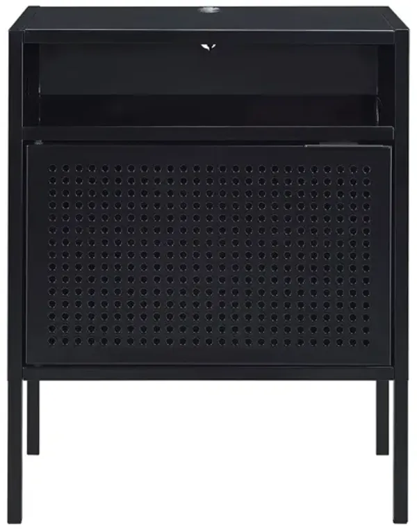 Ember Black Nightstand with USB