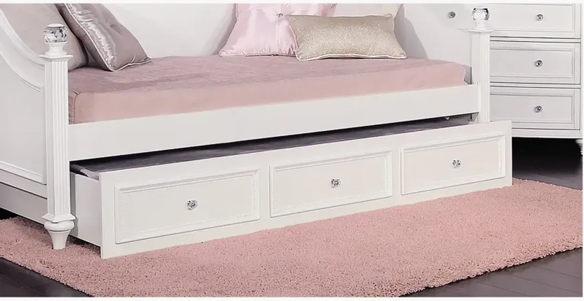 Chantilly White Trundle Storage