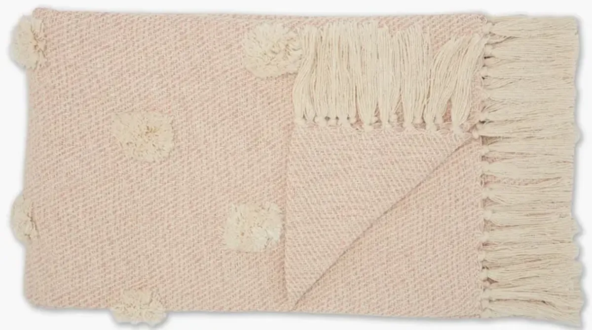 Blush Woven Cotton Throw 50 x 60