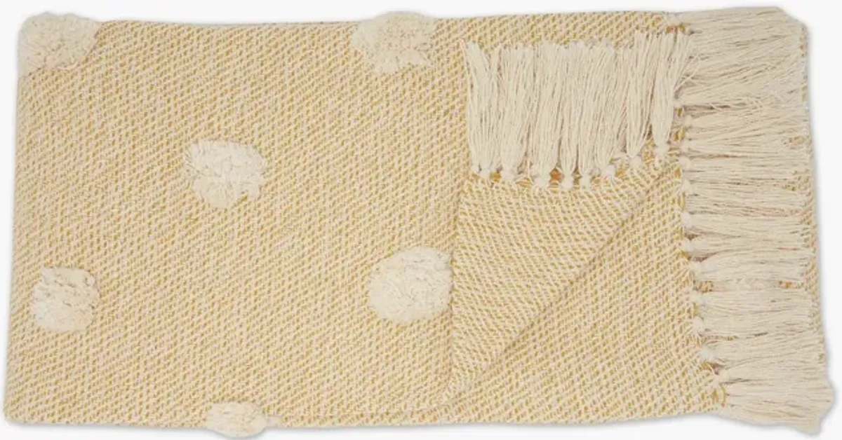 Mustard Woven Cotton Throw 50 x 60
