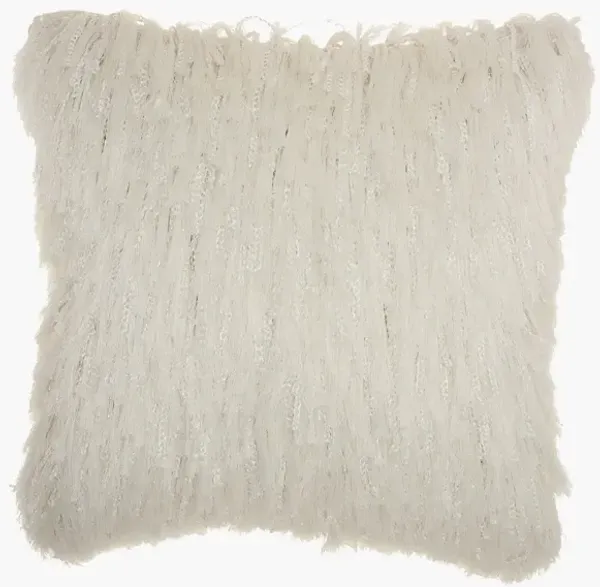 White Shag Accent Pillow 20 x 20