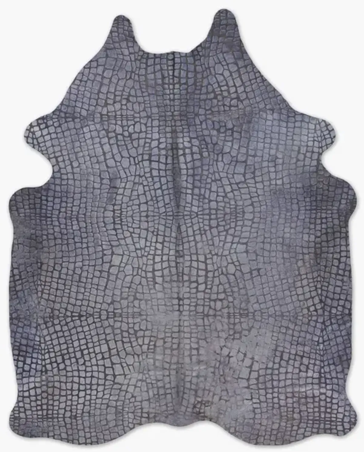 Crocodile print grey couture rug