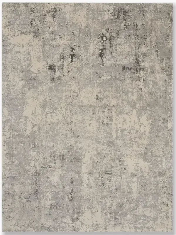 Rustic Textures Grey and Beige 8 x 10 Rug